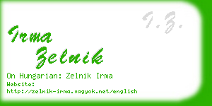 irma zelnik business card